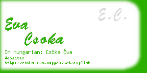 eva csoka business card