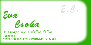 eva csoka business card